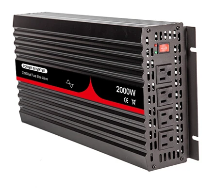 

Power Inverter Pure Sine Wave 2000W, 12V DC to 100/110/120/220/230/240V with 4 AC Outlets, RV, Camping, Home Backup Power