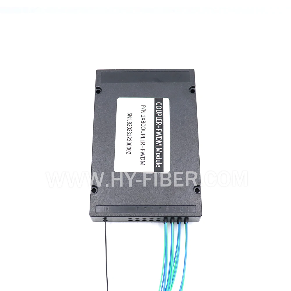 مقسم بصري من الألياف عالي الطاقة، 1 × 8، نافذة واحدة 1550، كابل 0.9 مم، SC/APC مع FWDM بدون FWDM #3