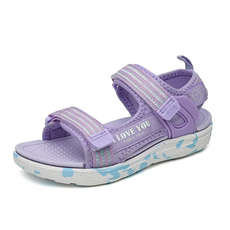 3-12 Girls Sandals Kids Summer Children Light Fashion Beach Shoes Outdoor Sandales Cartoon Clogs Pink Sandalias Purple Slipper