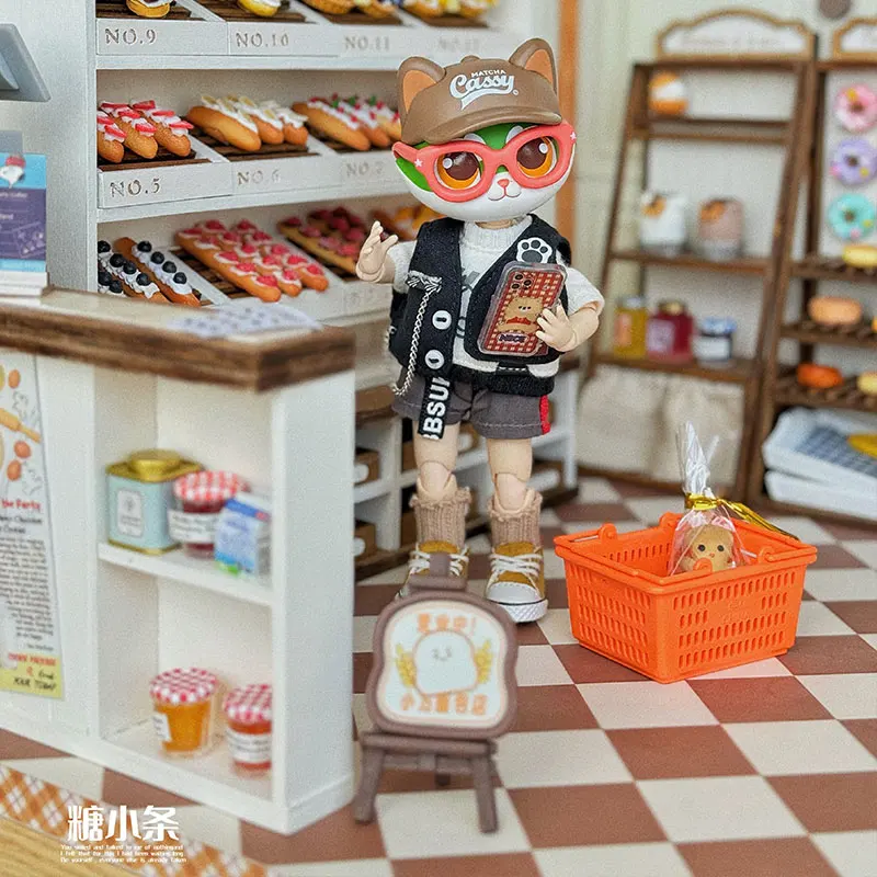 1/12 Vintage ครีมเฟอร์นิเจอร์ (Ready/Diy) ตุ๊กตามินิตารางจอแสดงผลตู้ยิง Prop Bjd ร้านกาแฟฉากตกแต่ง