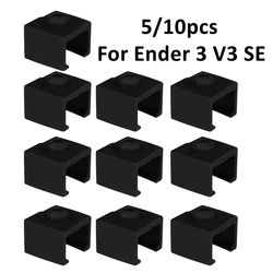 5/10PCS Siliconen Sokken Voor Ender 3 V3 SE Verwarming Blok Cover Hotend Warmte-isolatie Case Voor Creality Ender3-V3 SE, Zwarte Kleur