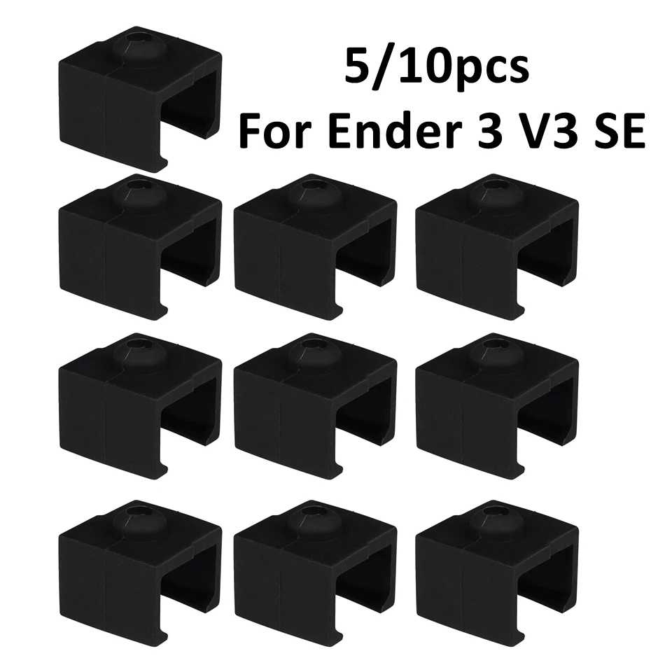 5/10PCS Silicone Socks For Ender 3 V3 SE Heating Block Cover Hotend Heat Insulation Case For Creality Ender3-V3 SE, Black Color 