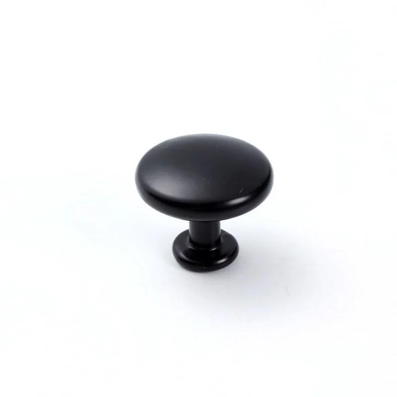 Aluminum Alloy Round Drawer Handle Gold Cabinet Shoe Cabinet Wardrobe Door Handle Black Furniture Hardware Single-Hole Handle