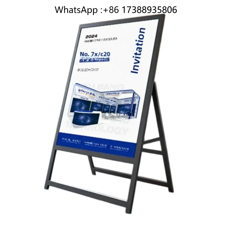 YTSF-P3 LED Floor-standing A-frame Full-color Poster Screen Advertising Sign Mobile Display Stand for Tea Shops and Stalls