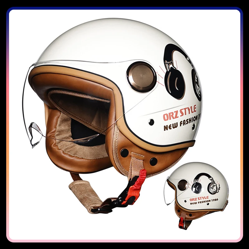 

Retro Vintage Motorcycle Helmets DOT Approved Jet Helmet Electric Scooter Bike Motorbike Open Half Face Helmet Capacete De Moto