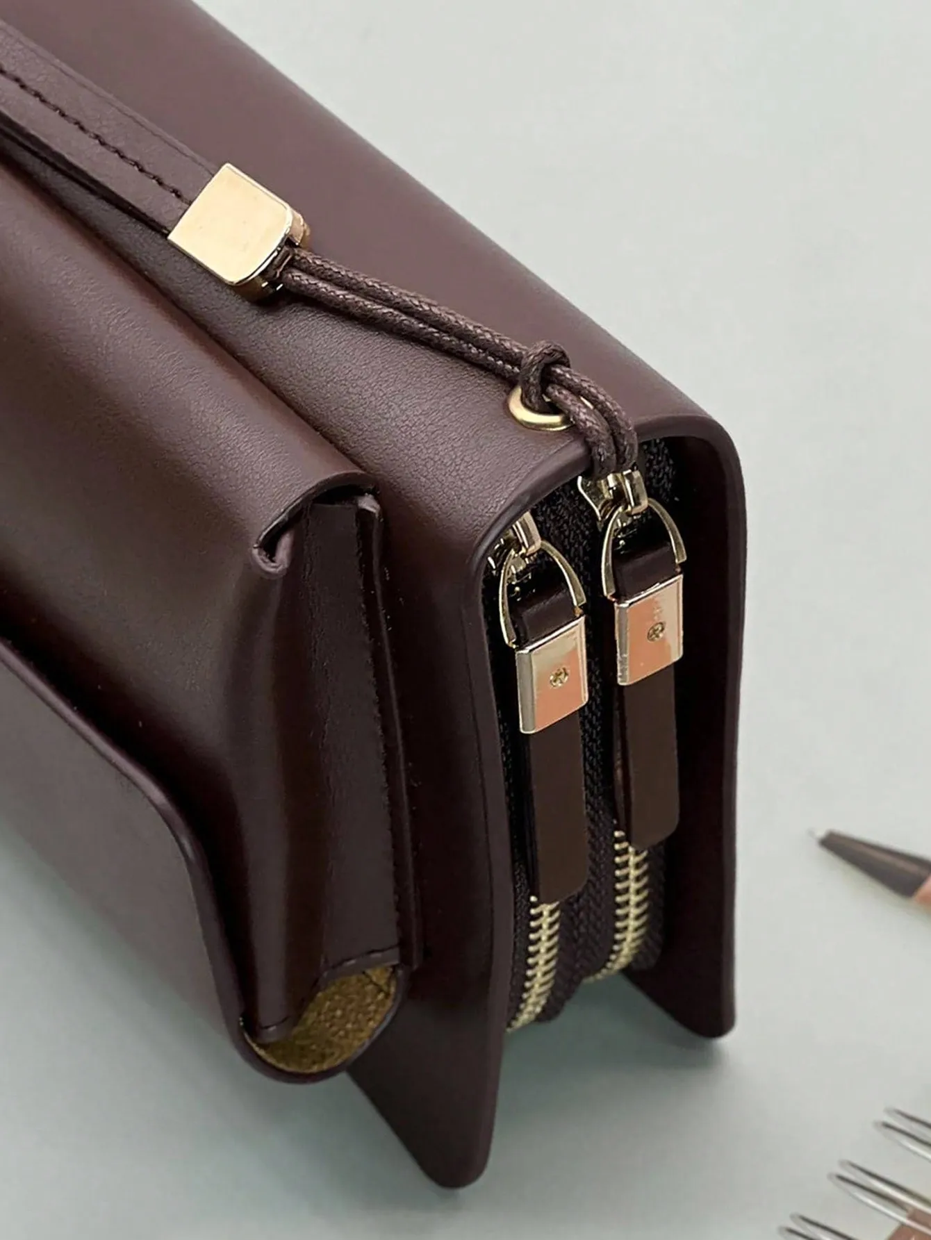 Fashion Retro Clutch Casual Large Capacity Double Zipper Handbag Cell Phone Bag Card Organizer Wallet Wallet Clutch Wristlet Bag