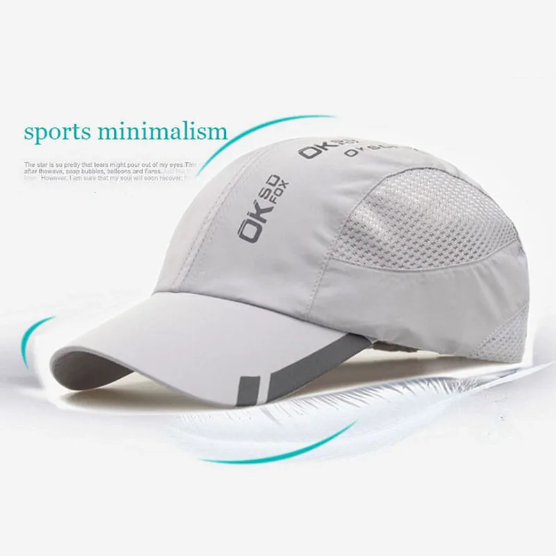 Men Summer Sports Thin Light Section Breathable Quick-Drying Baseball Cap Women Outdoor Leisure Sunscreen Sun Hat Adjustable E16