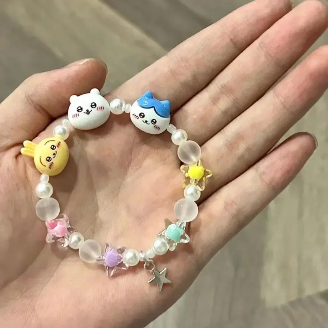 Chiikawa Hachiware Usagi Katoon Kawaii Head Bracelet Niche Design Versatile Bracelet Accessories Girlfriend Gifts