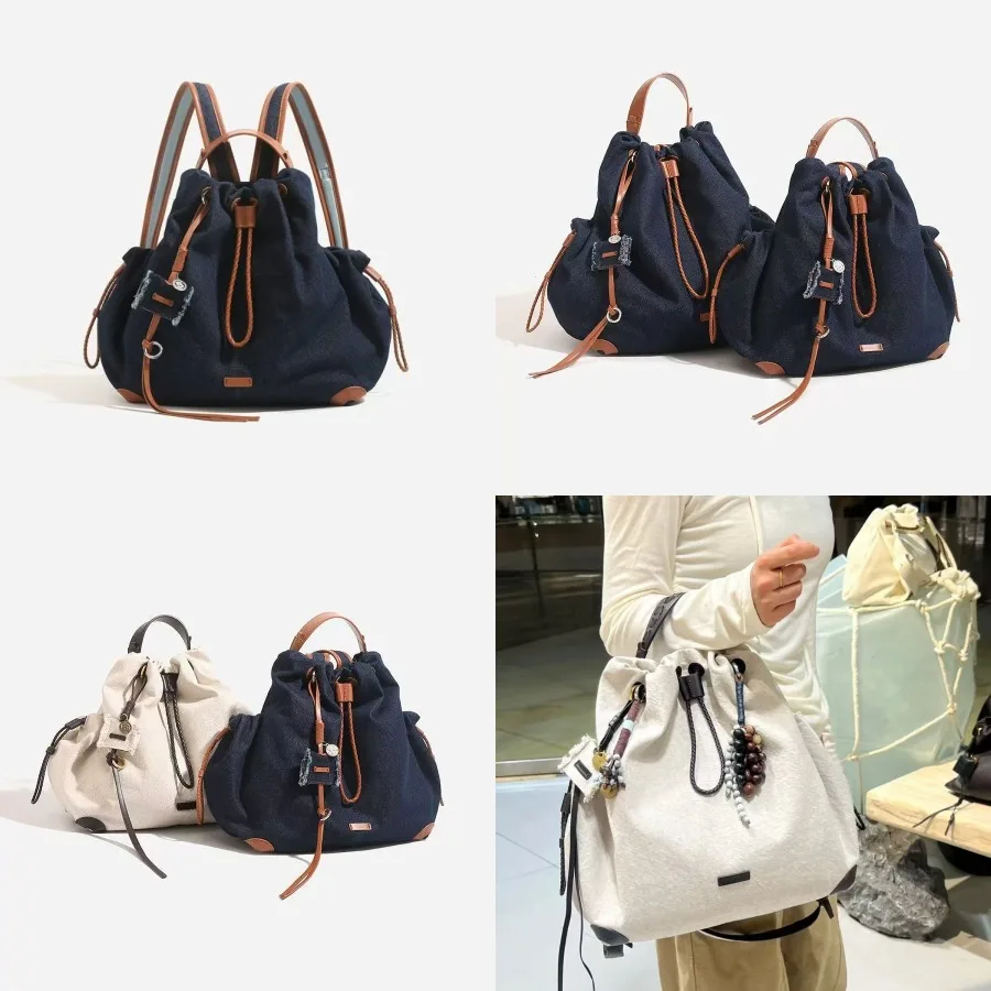 

【Новый стиль】Рюкзак в том же стиле, что и у знаменитостей, — это серия женских рюкзаков большой вместимости из холщовой ткани и кожи.