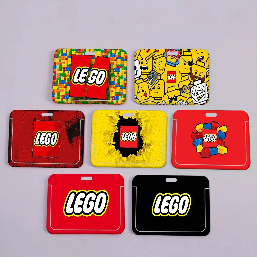 Cool L-LEGOs Cartoon Badge Holder Lanyards Keychain Women New Cartoon Card Holders Neck Straps Student Credential For Gift - view 6