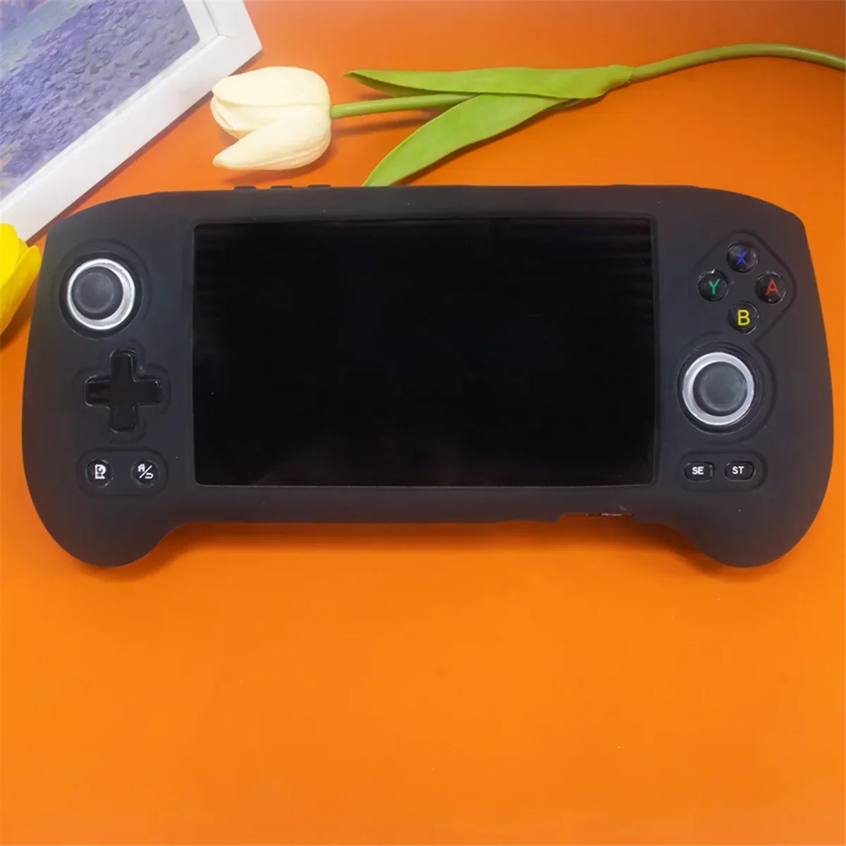 

Shockproof Silicone Case for ANBERNIC RG556 Gaming Console Anti-Scratch Protective Cover Durable Full Protection Black,