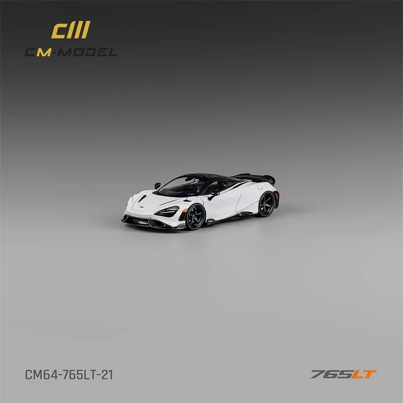 CM MODEL 1:64 765LT White with carbon hood White Diecast Model Car