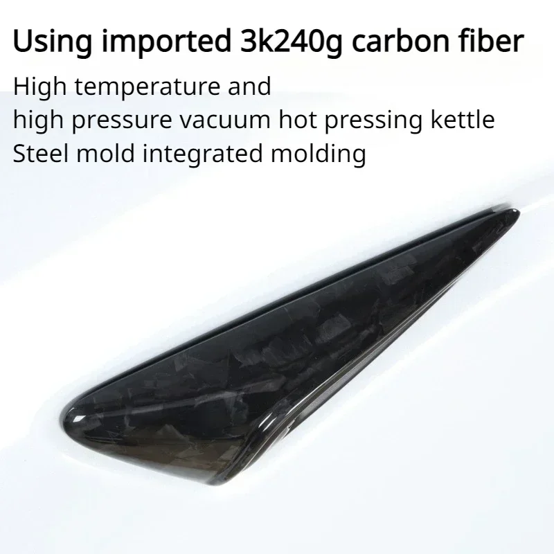 Side Camera Cover for Tesla New Model 3+ HW4.0 Highland 2024 100% Real Carbon Fiber Leaf Board Sticker 3K240G Car Accessories