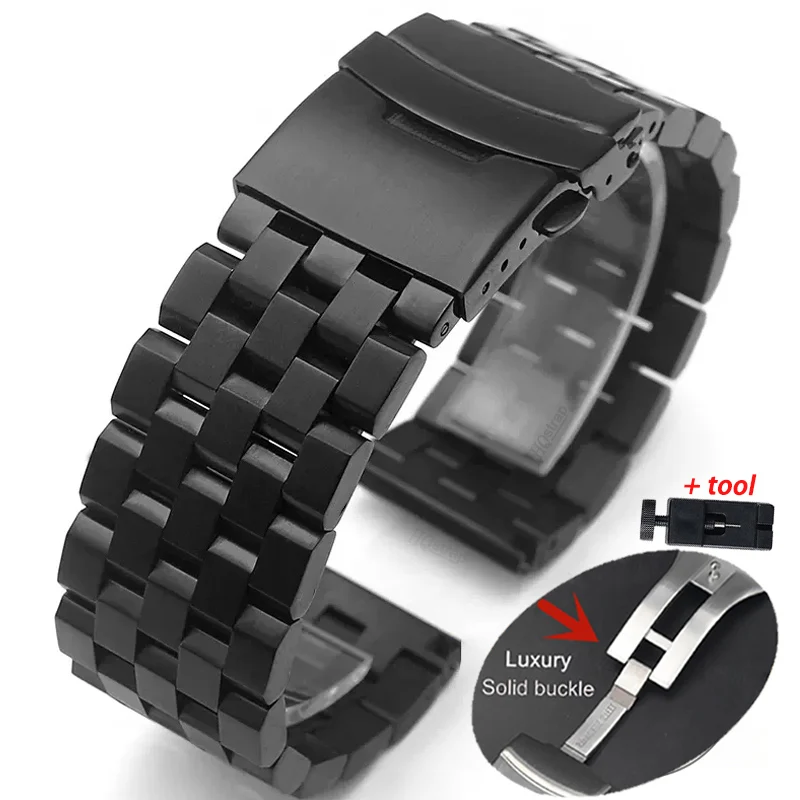 Solid Stainless Steel Watch Strap 18mm 20mm 22mm Band for Seiko Smartwatch Replacement Bracelet for Samsung Watchband Bracelet