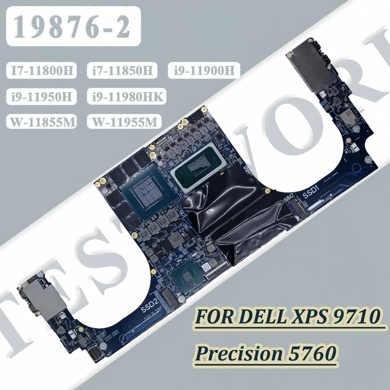 

Laptop Motherboard For DELL XPS I7 9710 Precision 5760 With i7/i9-11th Gen CPU RTXA300 RTX3060 6GB Mainboard 19876-2