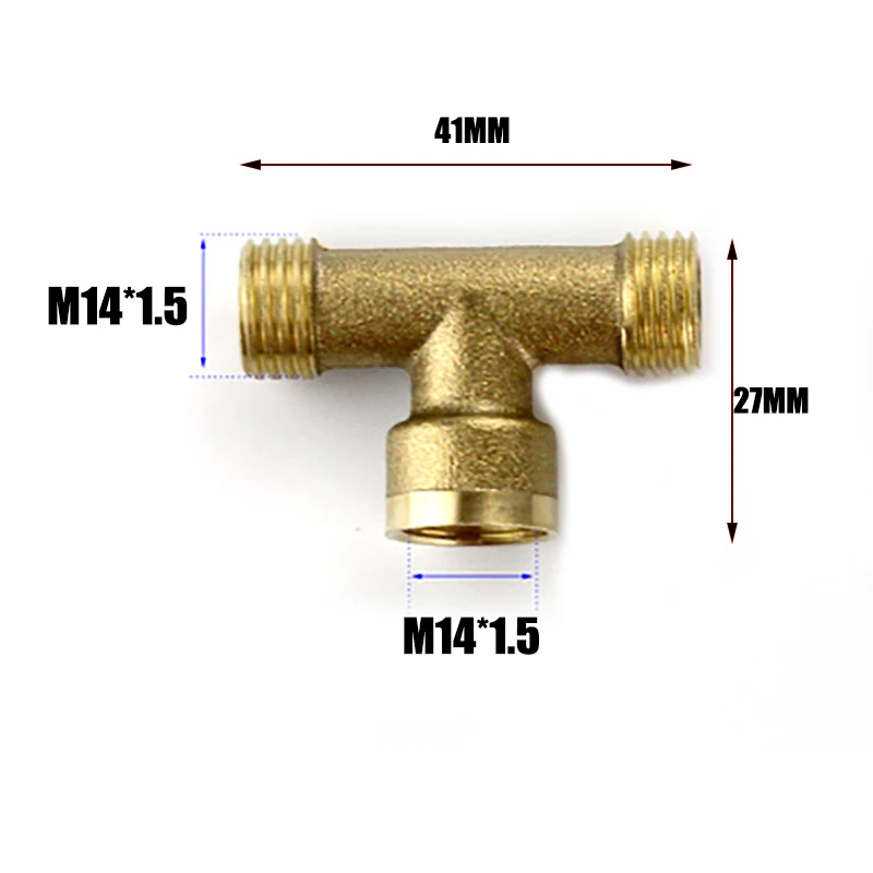 1PC M14*1.5 Copper Connector 1/4\'\' 3 Way 4 Ways Brass Adapter PT Screw Electric Washer Sprayer Connectors