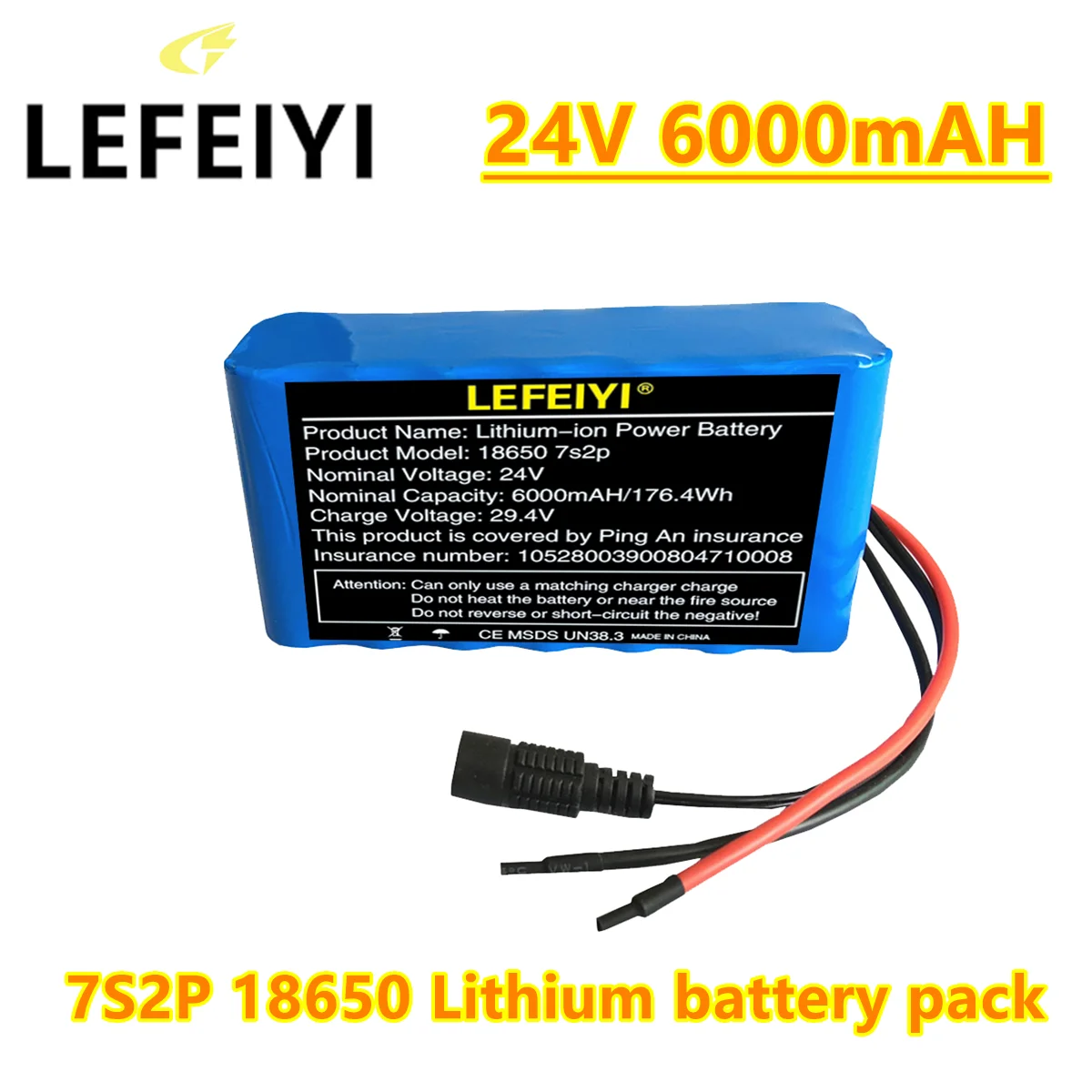 

100% High Capacity 7s2p 24V 6Ah 18650 Battery Lithium Ion Battery Pack 29.4v 6000mah Electric Bicycle Moped/Lithium Ion Battery