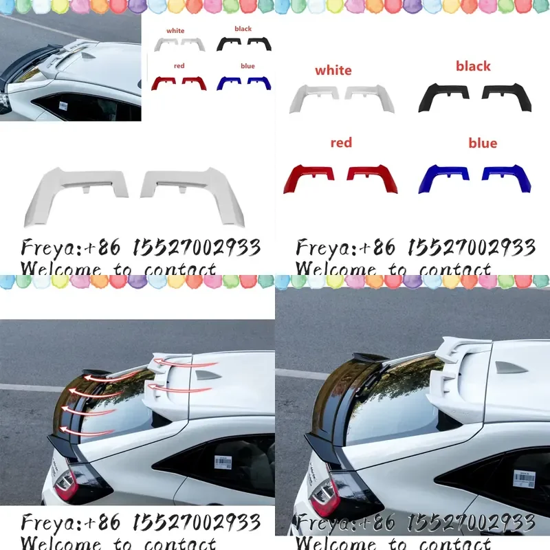 YOFER Rear Roof Spoiler Wing For 10th Gen Hatchback 2017- 2021 Car Trunk Lid Decklid Flap Trim Canard Splitter