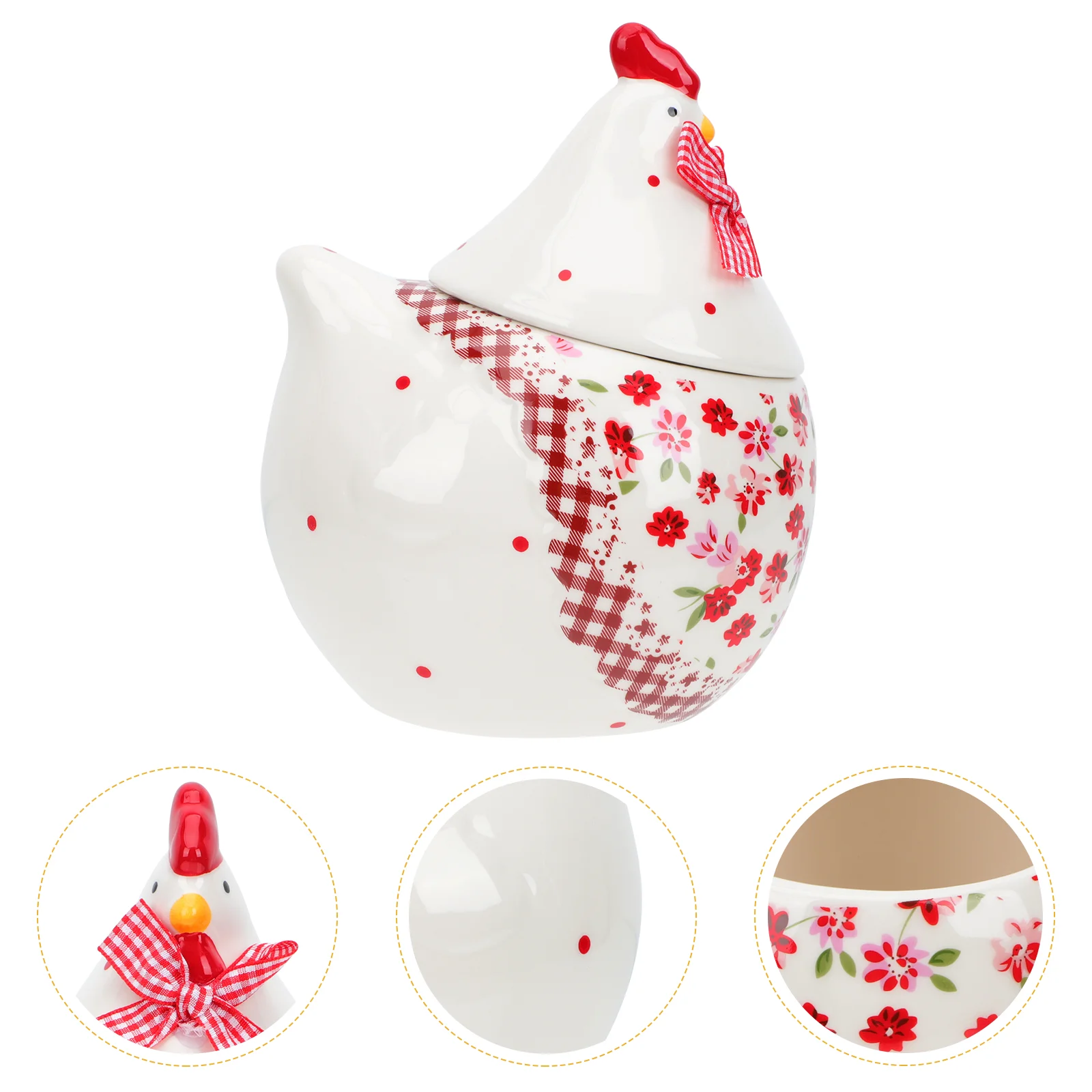 

Cookie Jar Hen Storage Toddler Egg Holder for Fridge Easter Canister Ceramics Desktop Adornment