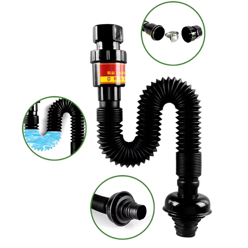 

Universal Sink Drain Pipe Set Retractable Deodorant Sewer Drainage Water Hose Wash Basin Drainer Bathroom Kitchen Accessories