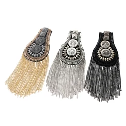 Fashionable Shoulder Board Metal Tassel Chain Blazer Epaulettes Punk Fringe Epault Exquisite Catwalk Jewelry Decor Gifts