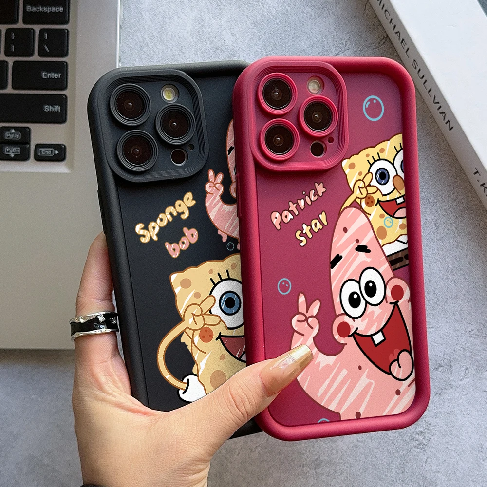 S-SquarePants SpongeBobs Phone Case for Samsung Galaxy A73 A71 A55 A54 A53 A52 A51 A34 A33 A32 A23 A14 A13 A12 4G 5G Soft Cover