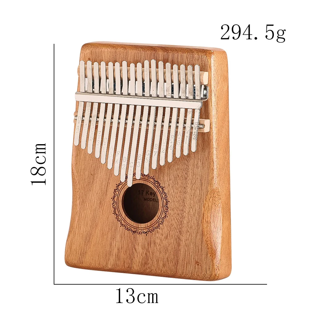 17-key Acacia Thumb Piano Wooden Ornament, Wooden Piano for Children, Creative Music Box with Learning Book, Christmas Gift