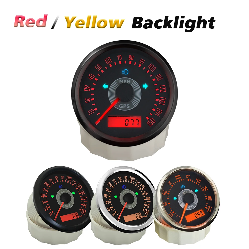 

Классический GPS-спидометр Rhaxel 85 мм 0-150MPH 0-160KM/H Одометр для гоночных яхт с общим пробегом 9-32V с подсветкой