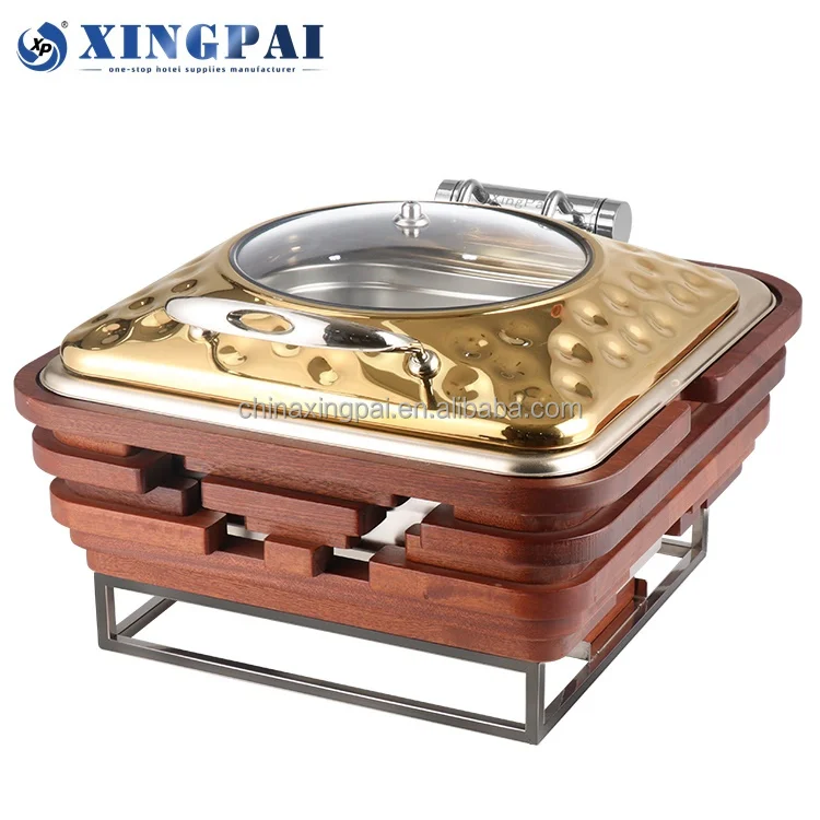 XINGPAI hotel & restaurant supplies food warmer set golden six litres buffet stove chafing dish