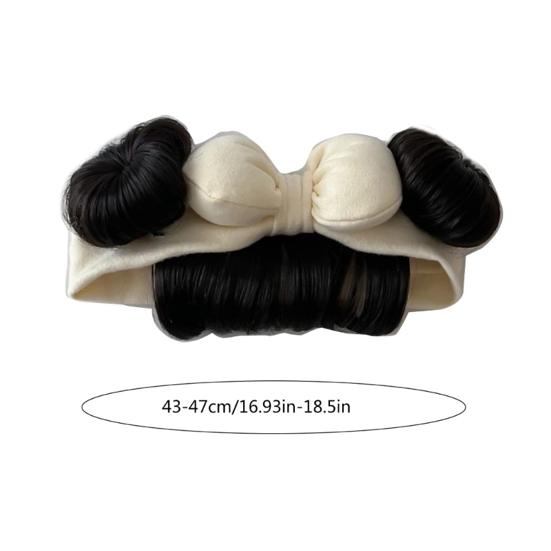 Bowknot Fascia per capelli Parrucca per neonati Frangia Chignon Parrucchino 0-2 anni Copricapo per neonati QX2D