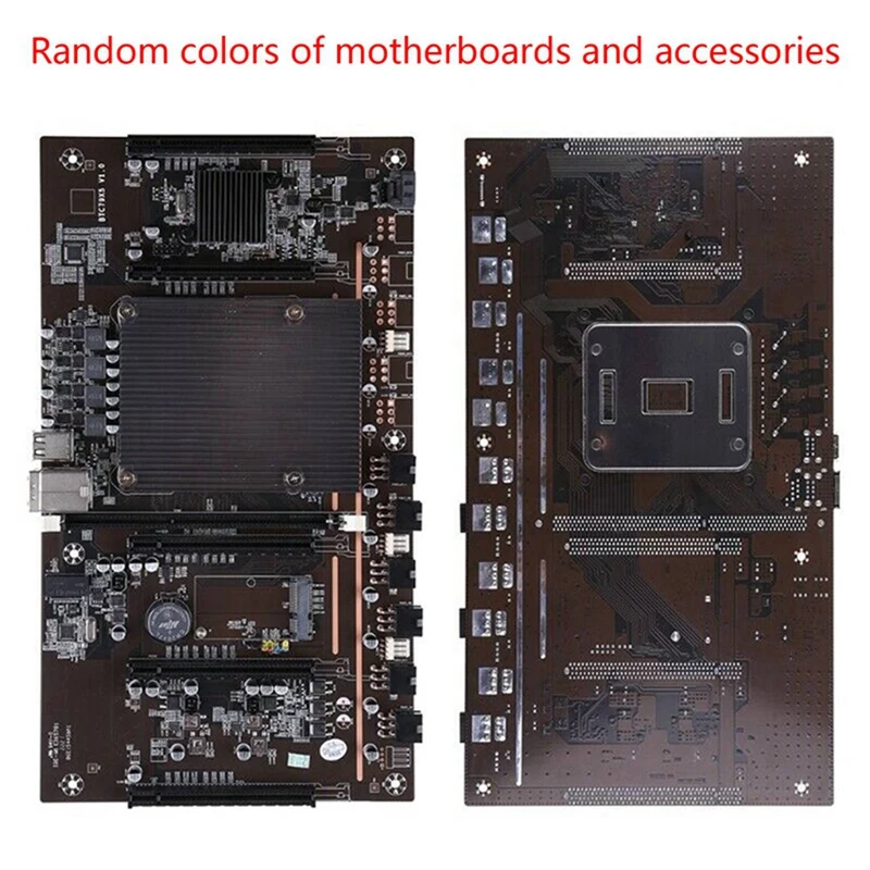 BTCX79 H61 Motherboard pertambangan dengan CPU E5 2620 V2 + kipas + kabel sakelar DDR3 mendukung 3060 3070 3080 kartu grafis untuk BTC