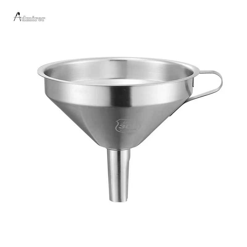 304 Stainless Steel Funnel Kitchen Oil Liquid Funnel Metal Funnels Filter Wide Mouth Funnel for Canning Home Kitchen Tools