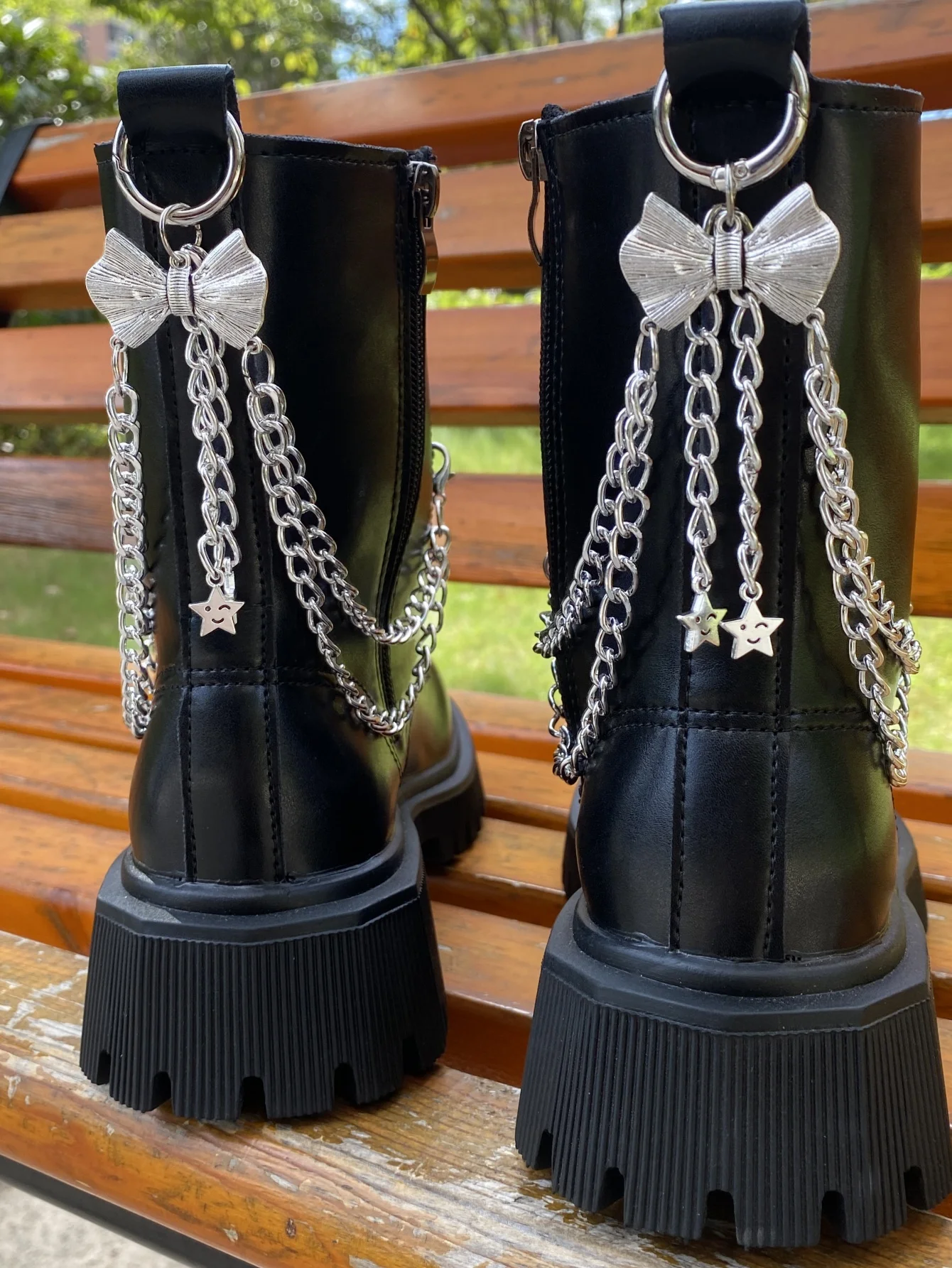 1/2pcs Detachable Metal Bowknot Chain Tassel Star Decor For Boots, Canvas Shoes, Sneakers, DIY Perforated Shoes Accessories, Als