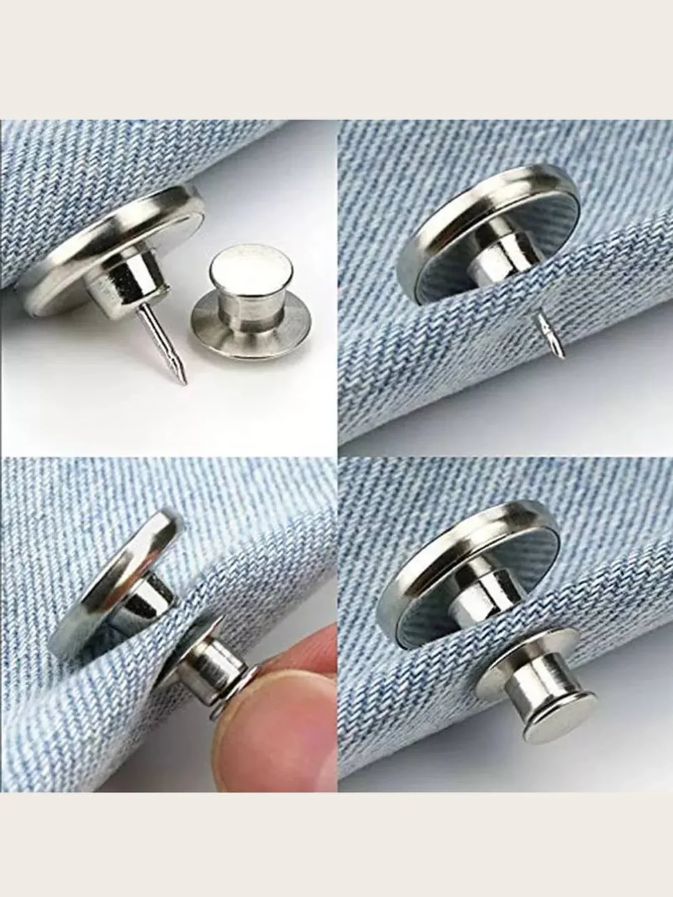 6PCS-Jeans Waist Buttons Nail Free Adjustable Waist Extenders Buttons Detachable Clothing Pants Waist Buckle