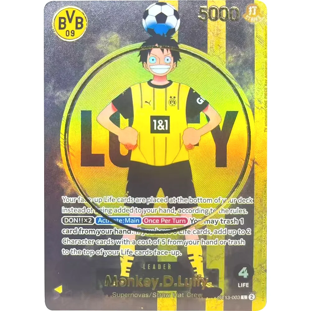 

Коллекционные карты ONE PIECE DIY ST13-003 Football Monkey D. Luffy EN, высокое качество, самодельная игра, аниме-карты, подарочная игрушка