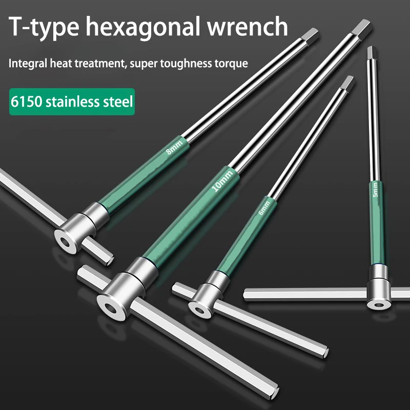 T Type Hex Torque Wrench Bike Automotive Mechanical Workshop Tools Hand Tool High Speed Rotating Hexagonal Sliding Rod Wrench