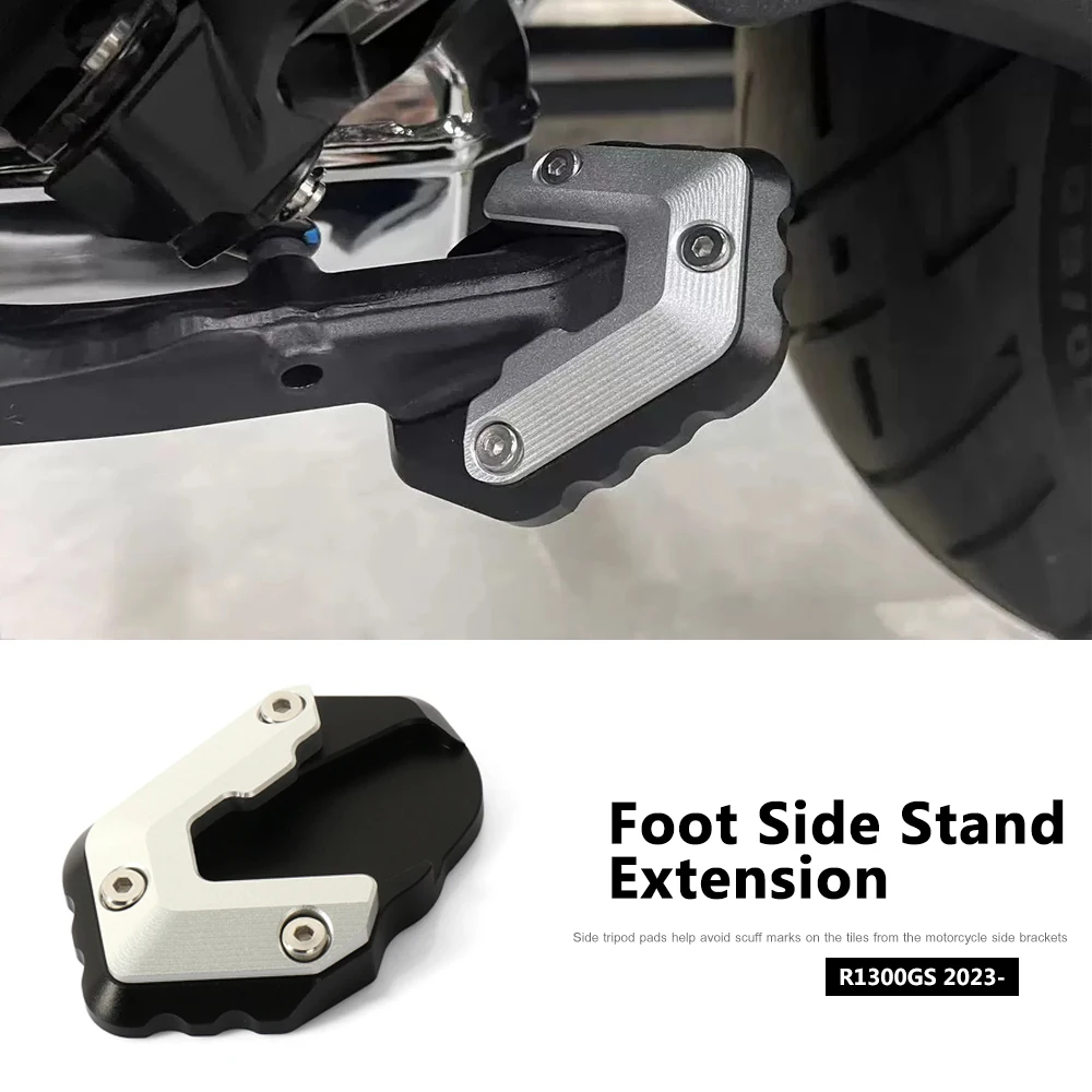 New Motorcycle Accessories Aluminum Side Stand Foot Extension Kickstand Pad For BMW R1300 GS R1300GS R 1300 GS 2023 2024