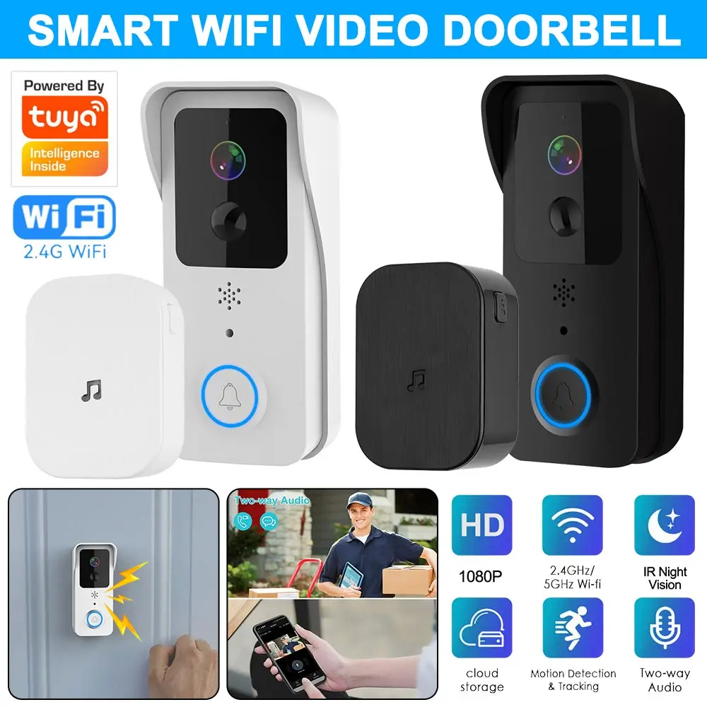 High Quality WiFi Doorbell Home WiFi Wireless Doorbell DC AC Battery Powered Camera Bell Doorbell Camera