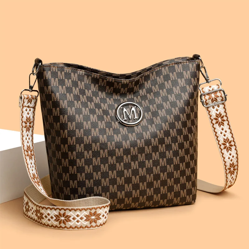 

Сумка-тоут из мягкой искусственной кожи в стиле ретро, вместительная женская сумка через плечо с широким ремнем для повседневного использования