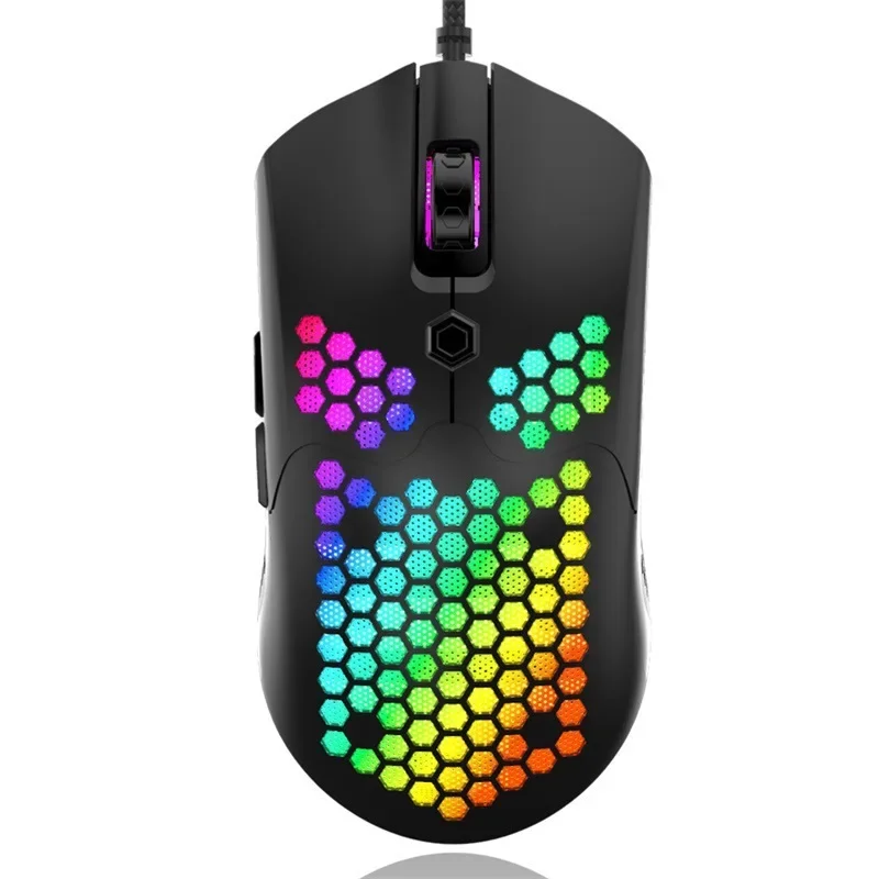 

ZIYOULANG's New M5 Wired Honeycomb Cut-out Mouse RGB Paw3325 12kdpi Macro Defines Lightweight Gaming Mouse Accessories Gamers