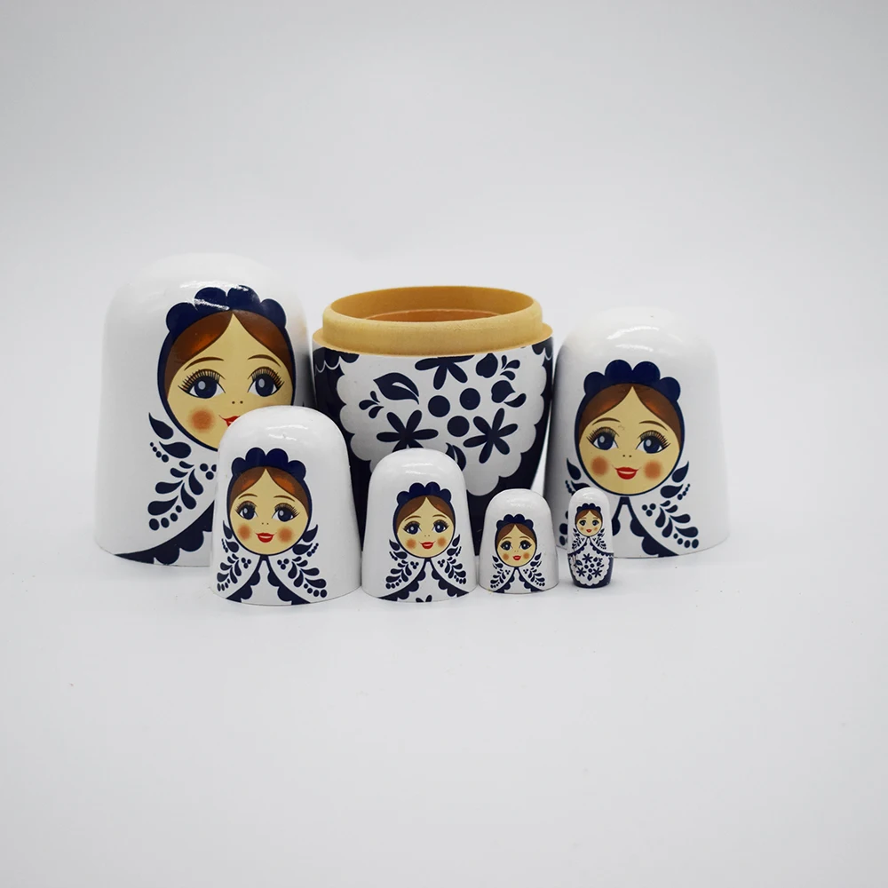 5PCS handgemachte Nesting Doll Holz russische Matroschka Puppe handgemachte Handwerk Home Dekoration Weihnachtsgeschenke