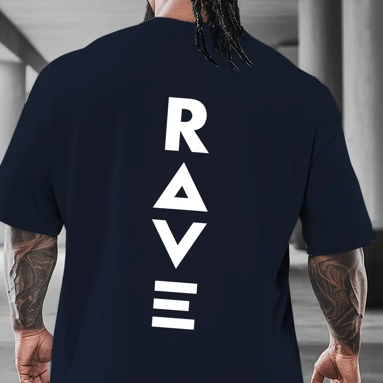 Minimalist RAVE Men's T-shirt Techno Font Printed Unisex RAVE Fashion Casual Short Sleeve