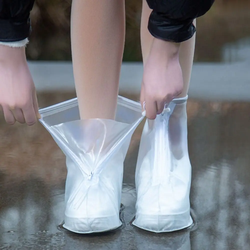 

Reusable Waterproof Rain Boot Covers Zipper Adjustable Transparent Shoes Covers Mid Tube Non-slip Boots Covers Adults