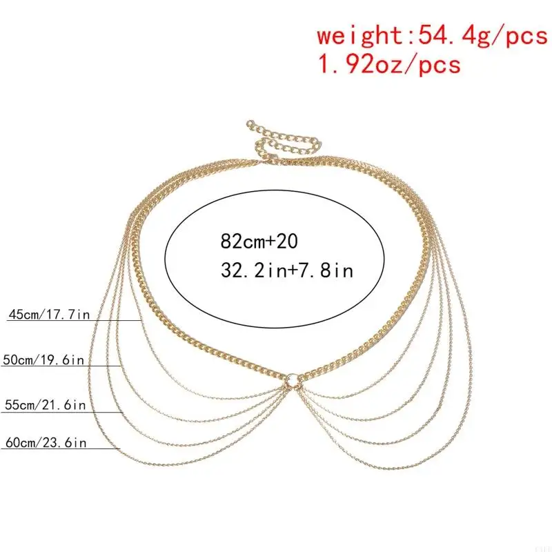 C1FE Body Chain Waist Chains with Long Tassel Decor Party Night Club Body Shinning Jewelry Accessories for Women and Girls