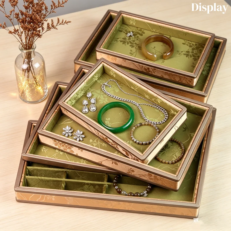 chinese-embroidery-silk-satin-jewelry-tray-bracelet-beads-appraisal-plate-necklace-storage-display-for-counter-prop
