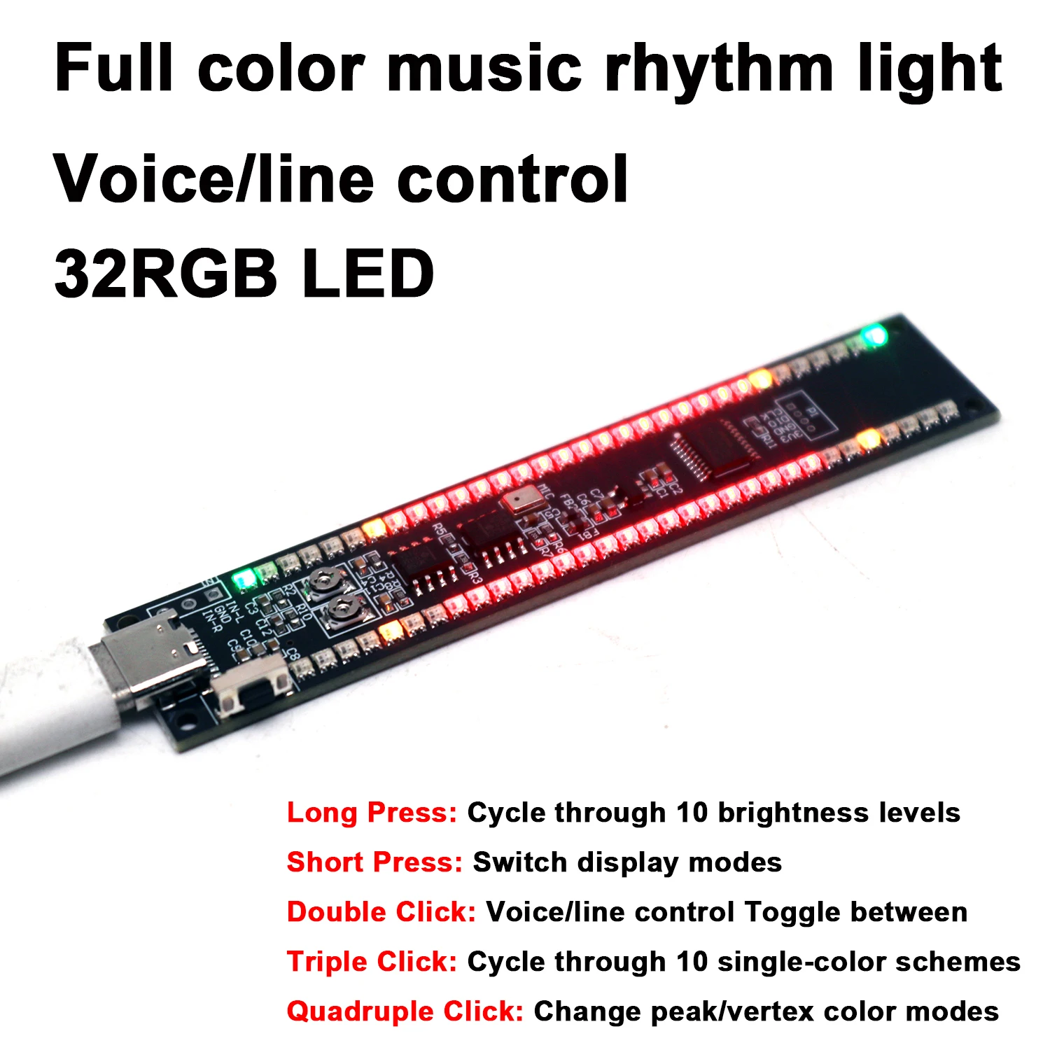 �y�Z�[�����z�t���J���[ RGB ���y���Y�����C�g �}���`���[�h 32 LED ���x���C���W�P�[�^�[ �X�y�N�g���������v �A���r�G���g���C�g �T�E���h�R���g���[�� �I�[�f�B�I�G�t�F�N�g���C�g