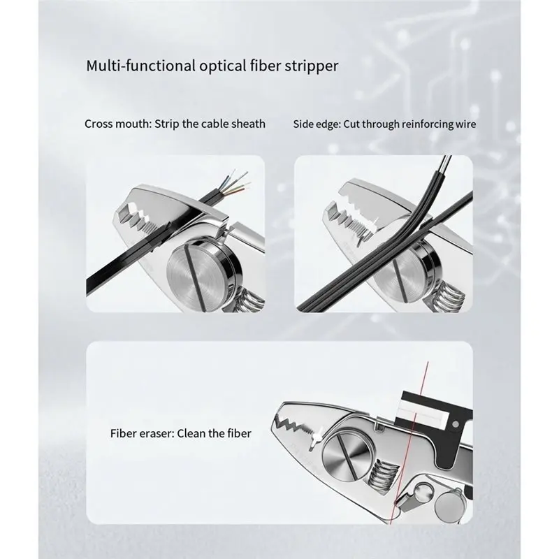 Reliable-Fiber Stripper 7 In 1 Stainless Steel Wire Stripping Tool For FTTH Optical Cable Stripping Fiber Optic Equipment,Fiber