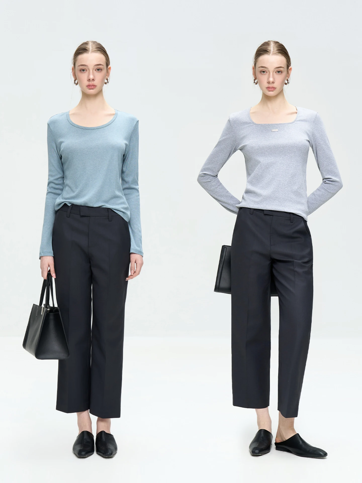 

LUR Simple Sle High Waist Bla Nine-Piece Suit Pants Anti-Wrinkle Casual Pants Women's Straight Leg Pants Spring 2026