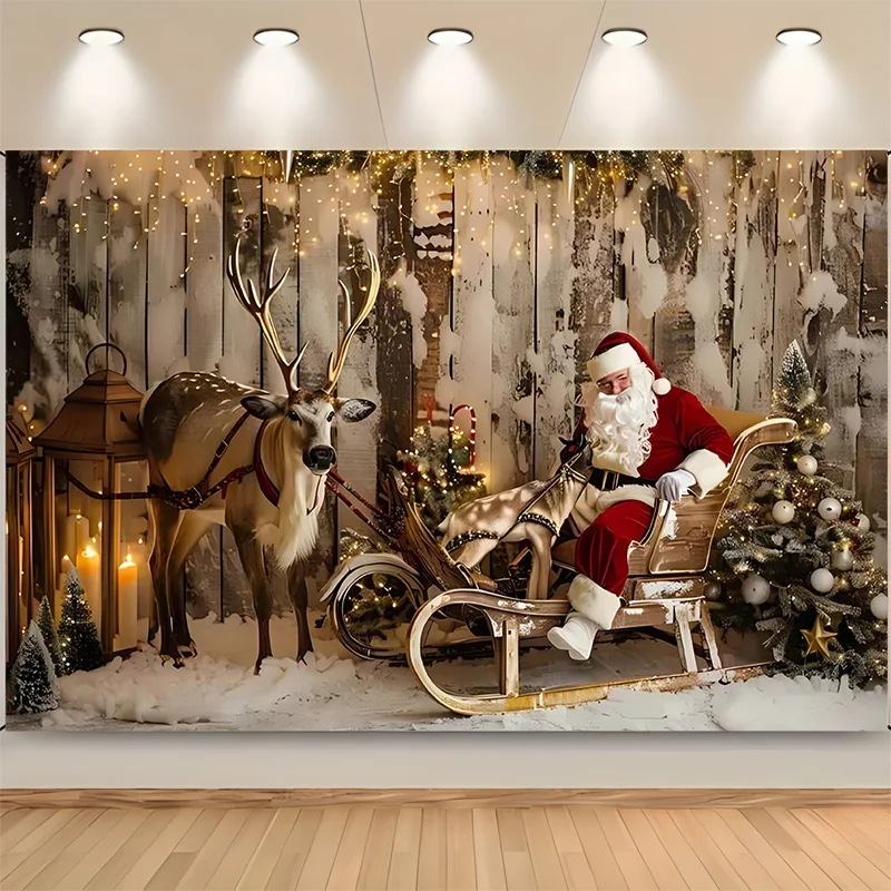 Merry Christmas Day Gift Photography Backdrops Props Indoor Decoration Winter Wonderful Xmas Eve New Year Background RD-56