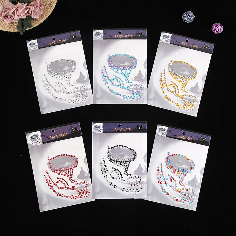 

Halloween party stage beauty diamond sticker acrylic face sticker diamond crystal diamond eyebrow sticker wholesale